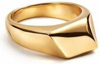 Adiba Eclipse Stainless Steel Chunky Ring in Gold at Nordstrom, Size 7