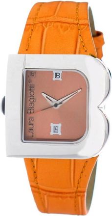 Laura Biagiotti Watches, female, Orange, Size: ONE SIZE Elegant Leather Dress Watch