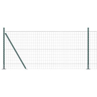 Berkfield Home Euro Fence with 13 Flanged Posts 0.8x25 m Galvanised Steel in Green