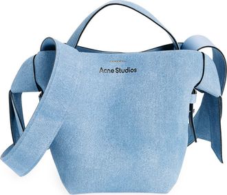 Acne Studios Mini Musubi Suede Crossbody Bucket Bag in Light Blue at Nordstrom