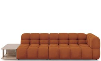 BLOOMINGLOFT 4-Sitzer Designsofa Sky mit Beistelltisch auf der linken Seite