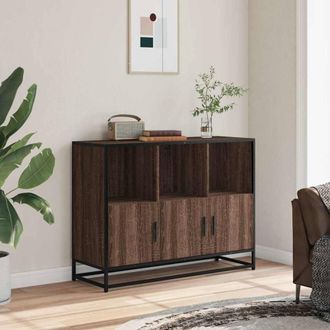 Berkfield Home Sideboard Brown Oak 100x35x76 cm Engineered Wood | Size: 100 x 35 x 76 cm