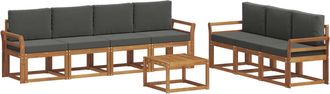 vidaXL Conjunto De Sof&aacute;s De Exterior 8 Uds. Natural Y Antracita Vidaxl