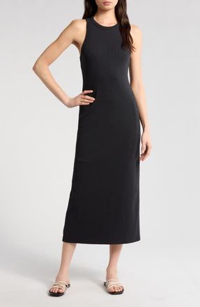 Marine Layer Lexi Rib Sun-In Maxi Tank Dress in Black at Nordstrom, Size X-Large