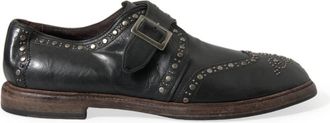 Dolce & Gabbana Elegante Monniksband Kalfsleren Schoenen - Heren - Nette schoenen - Zwart - 44 EU - Leer - Schoenen