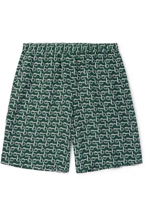 Burberry Straight-Leg Printed Silk-Poplin Shorts