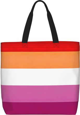 Generic Women Handbag Lesbian Pride Flag Handbag Print Lightweight Ladies Purse, For Work, School, Holiday, Wedding, Christmas