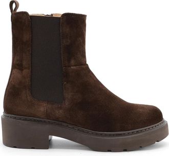 Unisa Donkerbruine Su&egrave;de Chelsea Laarzen - Dames - Chelseaboots - Bruin - 36 EU - Su&egrave;de - Schoenen