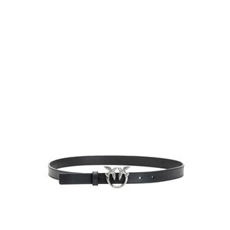 Pinko Belts, female, Black, Size: M Love Birds thin leather belt
