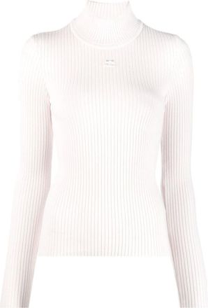 Courr&egrave;ges White High-neck Top