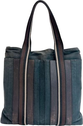 Herm&egrave;s Black Canvas Tote Bag (Pre-Owned)
