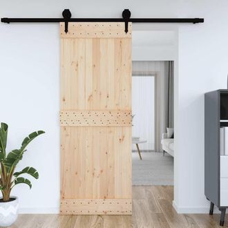 Berkfield Home Door NARVIK 85x210 cm Solid Wood Pine in Brown