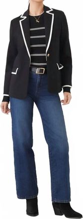 Karen Kane Cristiana Contrast Ponte Knit Blazer In Black