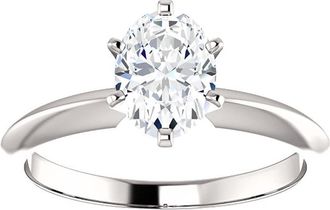 Pompeii3 1 Ct Oval Solitaire Diamond Engagement Ring Lab Grown 14k White or Yellow Gold