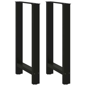 vidaXL Gambe Per Tavolo Da Bar Nere 2 Pz 50x(90-91) Cm In Acciaio Vidaxl