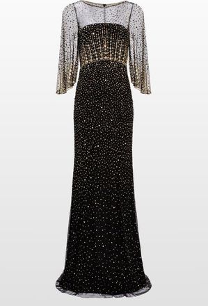 Jenny Packham Kiya Maxi Dress in Liquorice at Nordstrom, Size 14 Uk