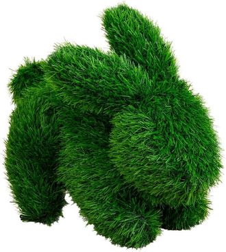 Nearly Natural 13-in UV Resistant Artificial Grass Garden Plush Topiary Bunny Rabbit in Green at Nordstrom
