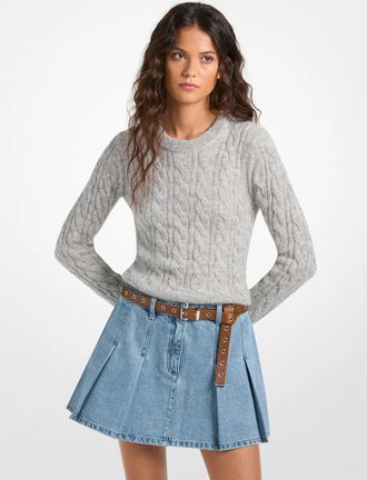 Michael Kors Cable Knit Nylon and Alpaca Blend Sweater