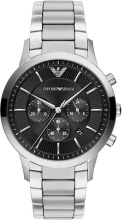 Emporio Armani Archetipo Chronograph Bracelet Watch, 43mm in Silver/black at Nordstrom