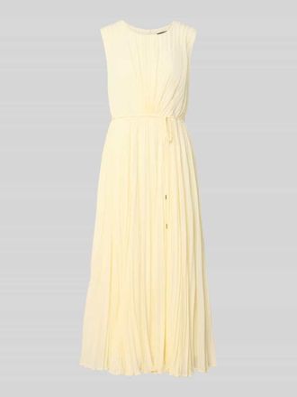 s.Oliver Black Label Regular Fit Kleid mit Plissee in Hellgelb, Gr&ouml;&szlig;e 40