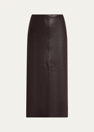 A.L.C. Marta Straight Leather Maxi Skirt
