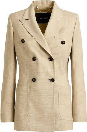 Kiton Dubbelrijige Glen Plaid Blazer - Dames - Blazers - Beige - L - Wol - Jassen