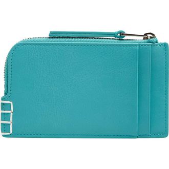 J.W.Anderson Loafer Leather Zip Wallet in Turquoise at Nordstrom