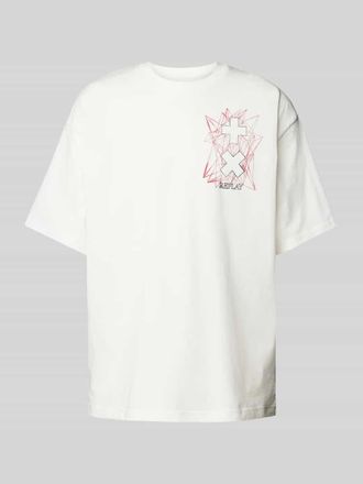 Replay T-Shirt mit Label-Print Modell Martin Garrix in Offwhite, Gr&ouml;&szlig;e XL