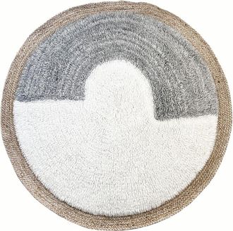 Malagoon Alfombra nimba redonda de lana de yute 120cm