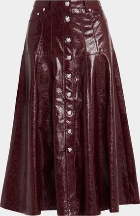 Cinq &agrave; Sept Tumbled Vegan Leather Midi Skirt