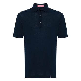 Drumohr Polo Shirts, male, Blue, Size: 2XL Cotton Polo