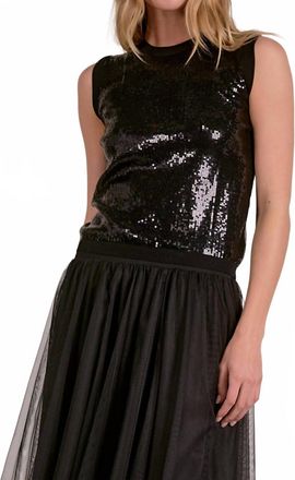 Elan Sequin Top In Black