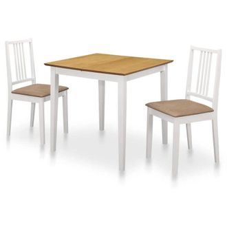vidaXL Set da Pranzo 3 pz in mdf Bianco - Vidaxl