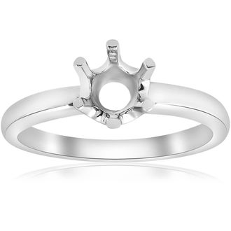 Pompeii3 Solitaire Solstice Style Engagement Ring Setting 14K White Gold Size Selectable