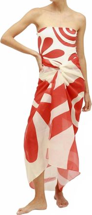 Cala de la Cruz Luana Sarong In Red And White