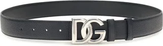 Dolce & Gabbana Mens Black Calf Leather Bos Taurus Regular Belt
