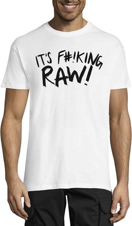 Generic Its Raw Funny Chef Meme Crew Neck Cotton Mens T-Shirt White Large