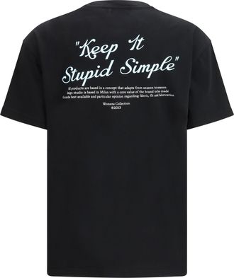 Off-white Womens Kiss Quote T-Shirt Black-White Cotton T-Shirts And Polos