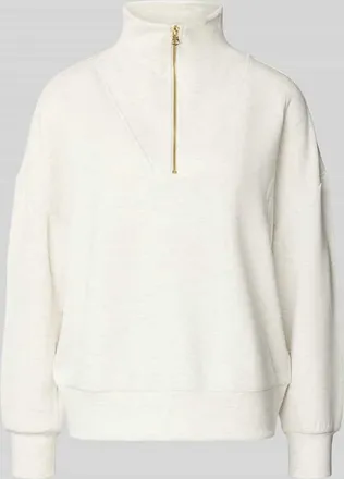 Varley Sweatshirt aus Viskose-Mix mit Rei&szlig;verschluss Modell hawley in Offwhite Melange, Gr&ouml;&szlig;e XL