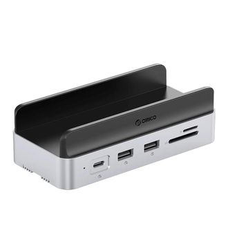 OEM Estaci&oacute;n De Acoplamiento Orico Minidock 10 En 1 Con Bah&iacute;a Para Disco Duro Ssd - Plateada