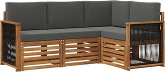 vidaXL Conjunto De Sof&aacute;s De Exterior 4 Uds. Poli&eacute;ster Vidaxl