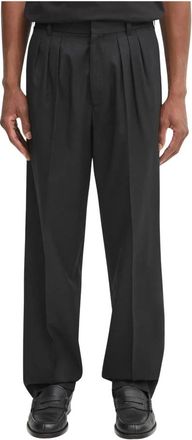 Kenzo Weave Pliss&eacute; Tailored Broek - Heren - Wijde Broeken - Zwart - W38 - Wol - Broeken