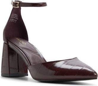 Aldo Jan Ankle Strap Pointed Toe Pump in Open Red at Nordstrom, Size 8.5