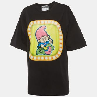 Moschino Black Printed Jersey T-Shirt L