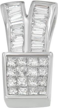 House of Brilliance 14K White Gold 1 1/3 cttw Diamond Sparkling Shapes Pendant Necklace at Nordstrom