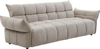 Vente-Unique Sof&aacute; cama clic-clac de 3 plazas en chenilla beige HAKEMO