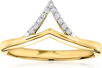 RS Pure by Ross-Simons Lab-Grown Diamond Geometric Ring in 18kt Gold Over Sterling