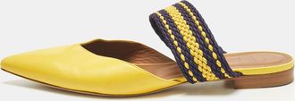 Malone Souliers Yellow/purple Leather And Cord Maisie Pointed Toe Mules