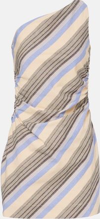 Faithfull The Brand Abito corto Marga in cotone e lino