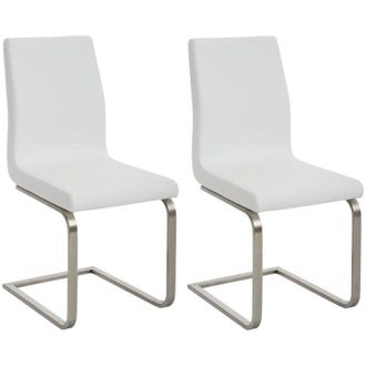 Clp Clp - Set De 2 Sillas De Comedor Belfort En Polipiel Blanco